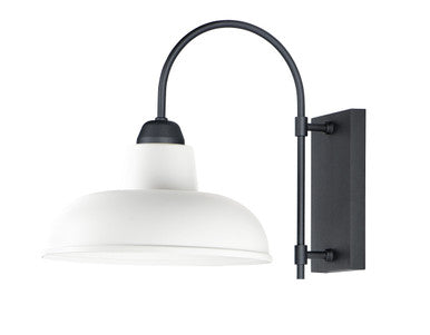 Maxim Industrial 1-Light Outdoor Wall Sconce in White / Black 10118WTBK