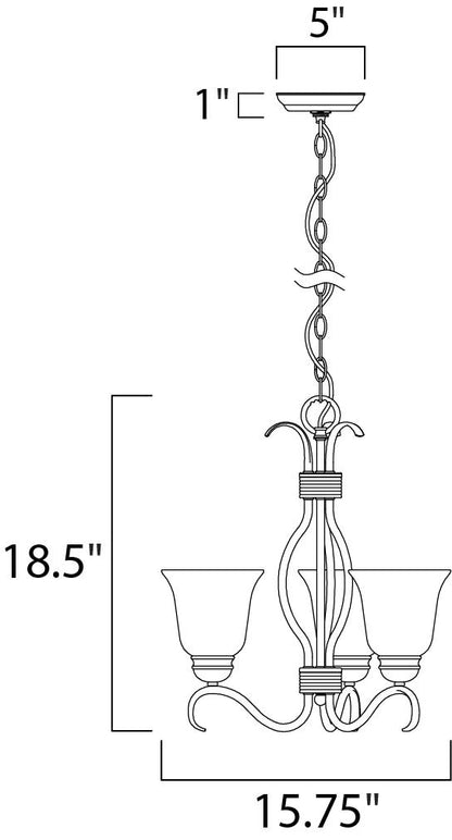 Maxim Basix 3-Light Chandelier in Oil Rubbed Bronze 10123FTOI