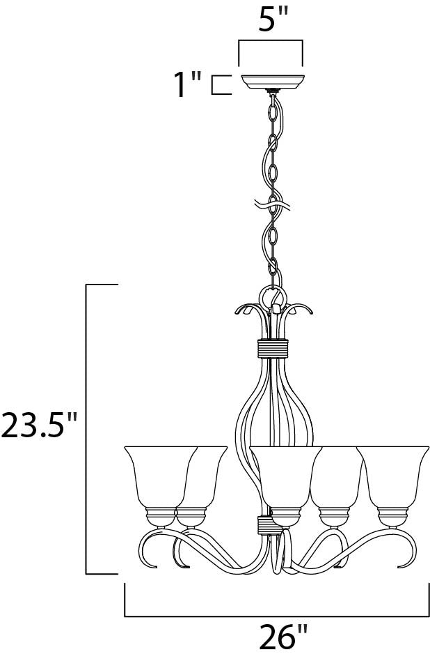 Maxim Basix 5-Light Chandelier in Satin Nickel 10125FTSN