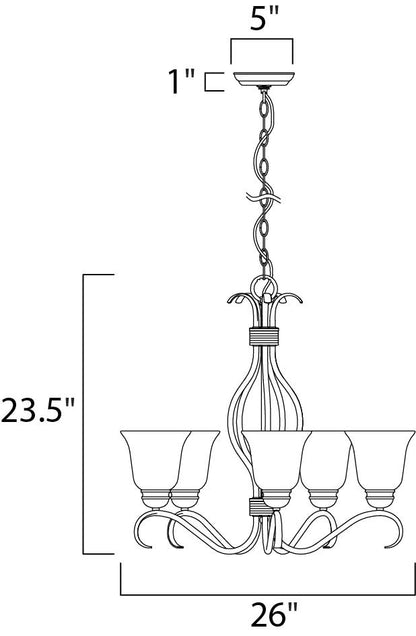 Maxim Basix 5-Light Chandelier in Satin Nickel 10125FTSN