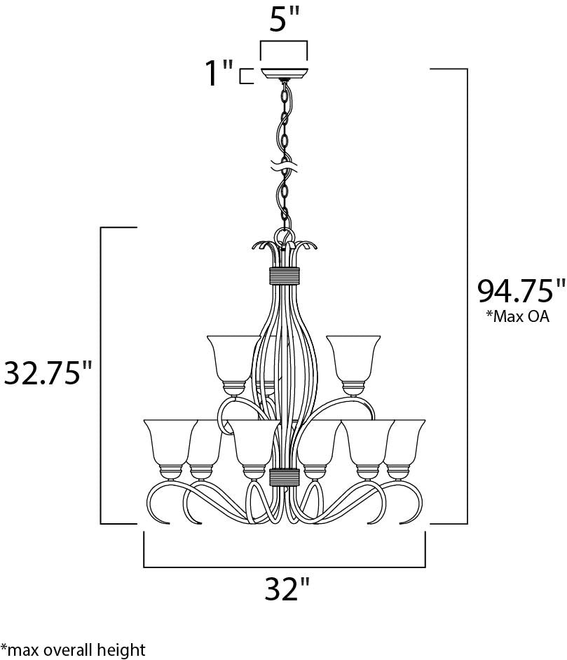 Maxim Basix 9-Light Chandelier in Oil Rubbed Bronze 10128ICOI