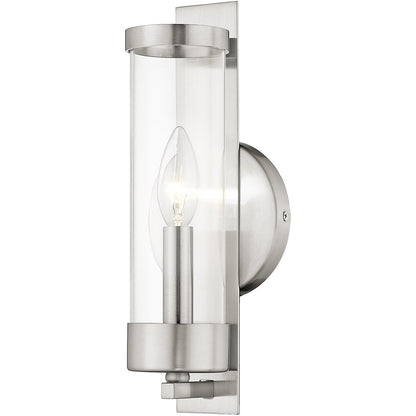 Livex Lighting Castleton Collection 1 Light Brushed Nickel Wall Sconce in Brushed Nickel 10141-91