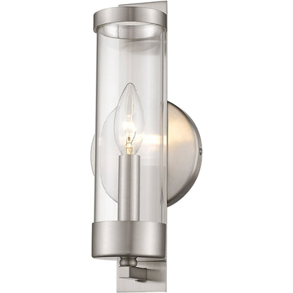 Livex Lighting Castleton Collection 1 Light Brushed Nickel Wall Sconce in Brushed Nickel 10141-91