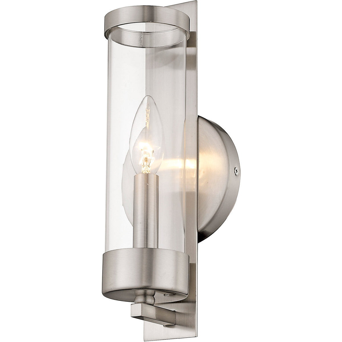 Livex Lighting Castleton Collection 1 Light Brushed Nickel Wall Sconce in Brushed Nickel 10141-91