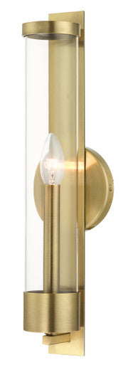 Livex Lighting Castleton Collection  1 Light Antique Brass ADA Single Sconce in Antique Brass 10142-01