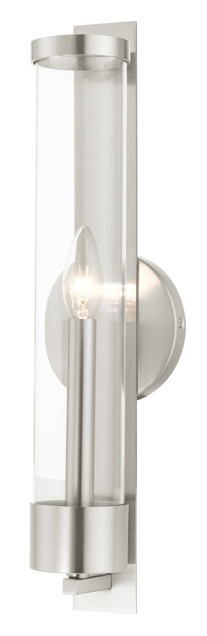 Livex Lighting Castleton Collection  1 Light Brushed Nickel ADA Single Sconce in Brushed Nickel 10142-91