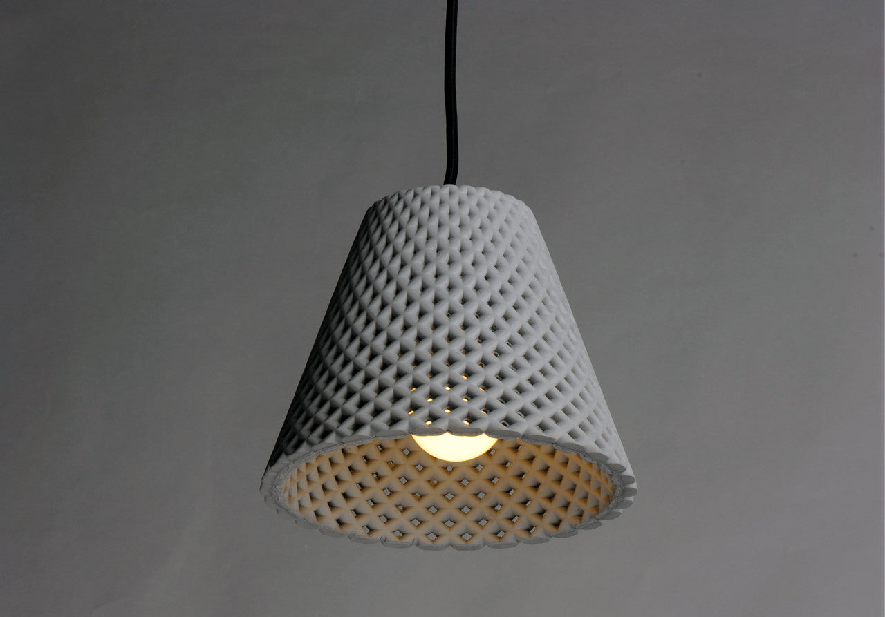 Maxim Woven 1-Light Concrete Pendant in Gray / Black 10144GYBK