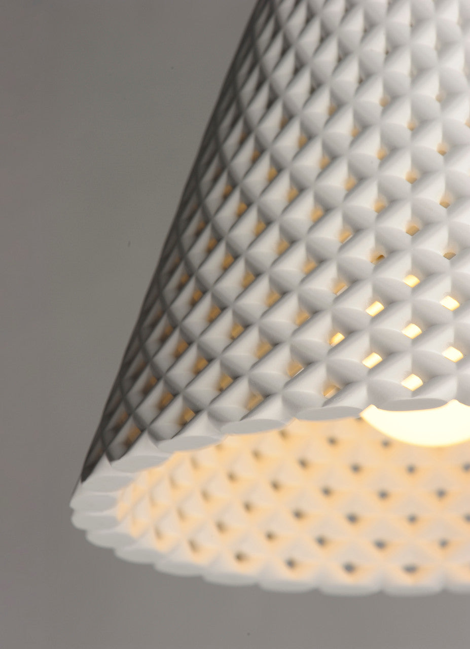 Maxim Woven 1-Light Plaster Pendant in White 10144WT