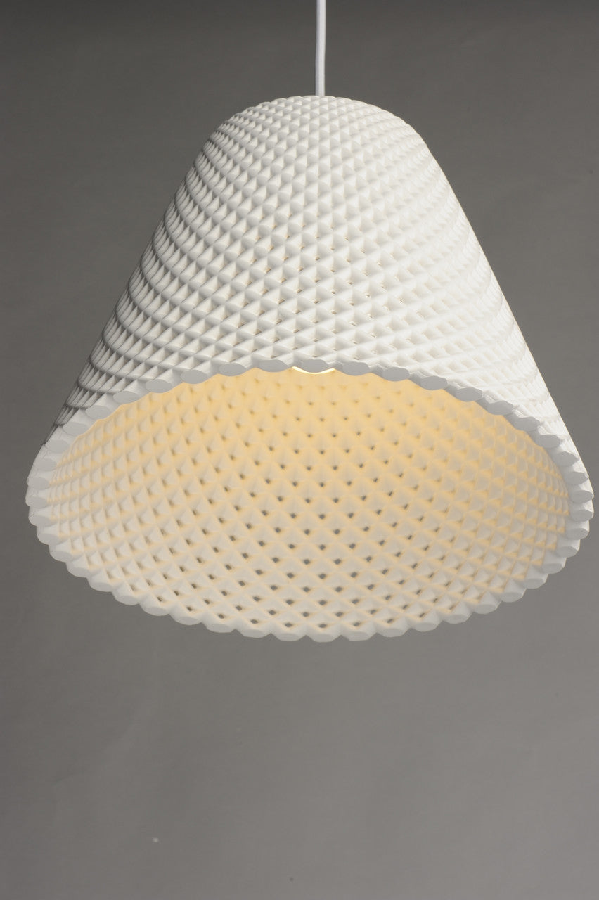 Maxim Woven 1-Light Plaster Pendant in White 10144WT