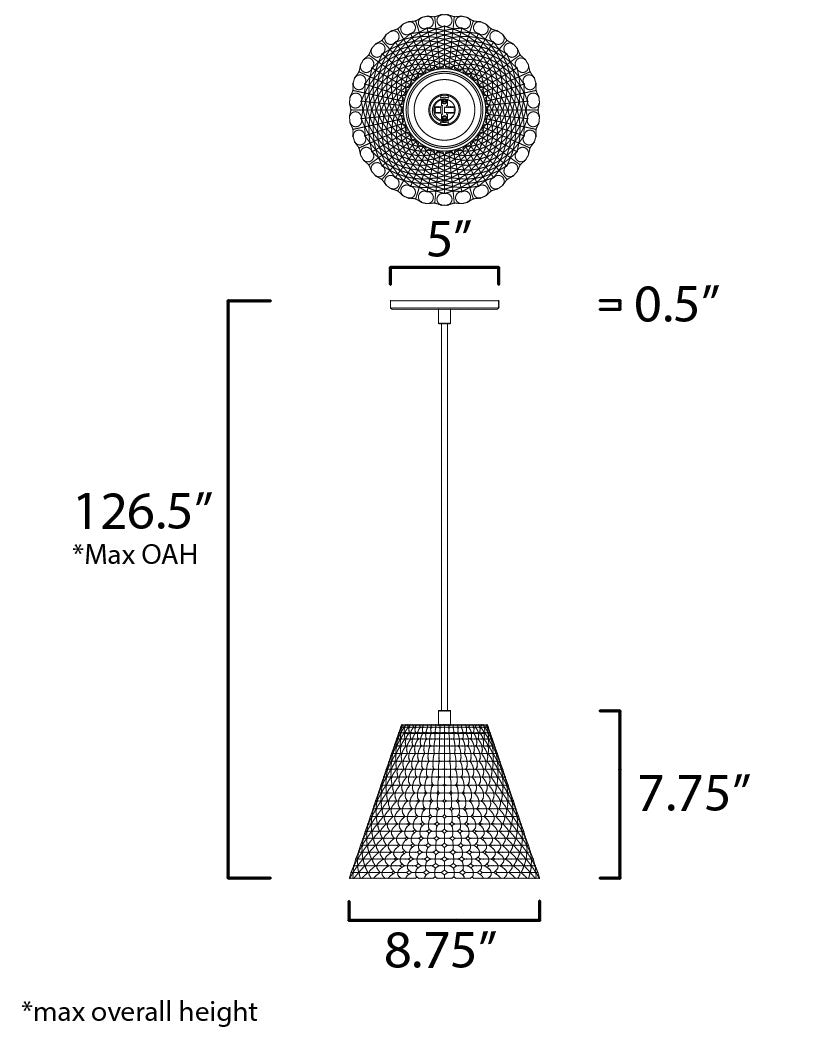 Maxim Woven 1-Light Plaster Pendant in White 10144WT