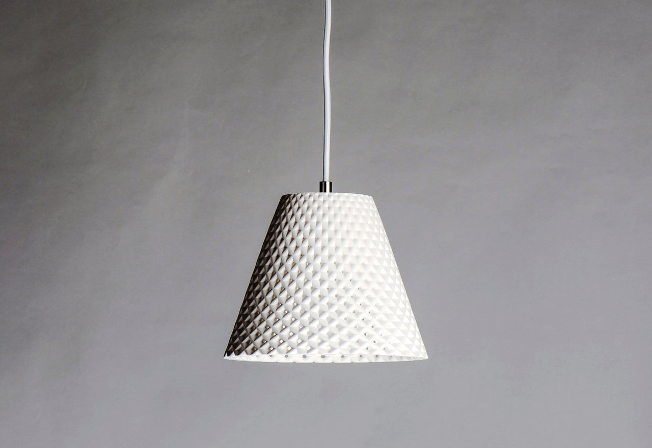 Maxim Woven 1-Light Plaster Pendant in White 10145WT