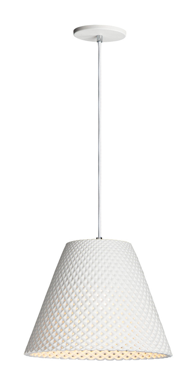 Maxim Woven 1-Light Plaster Pendant in White 10145WT