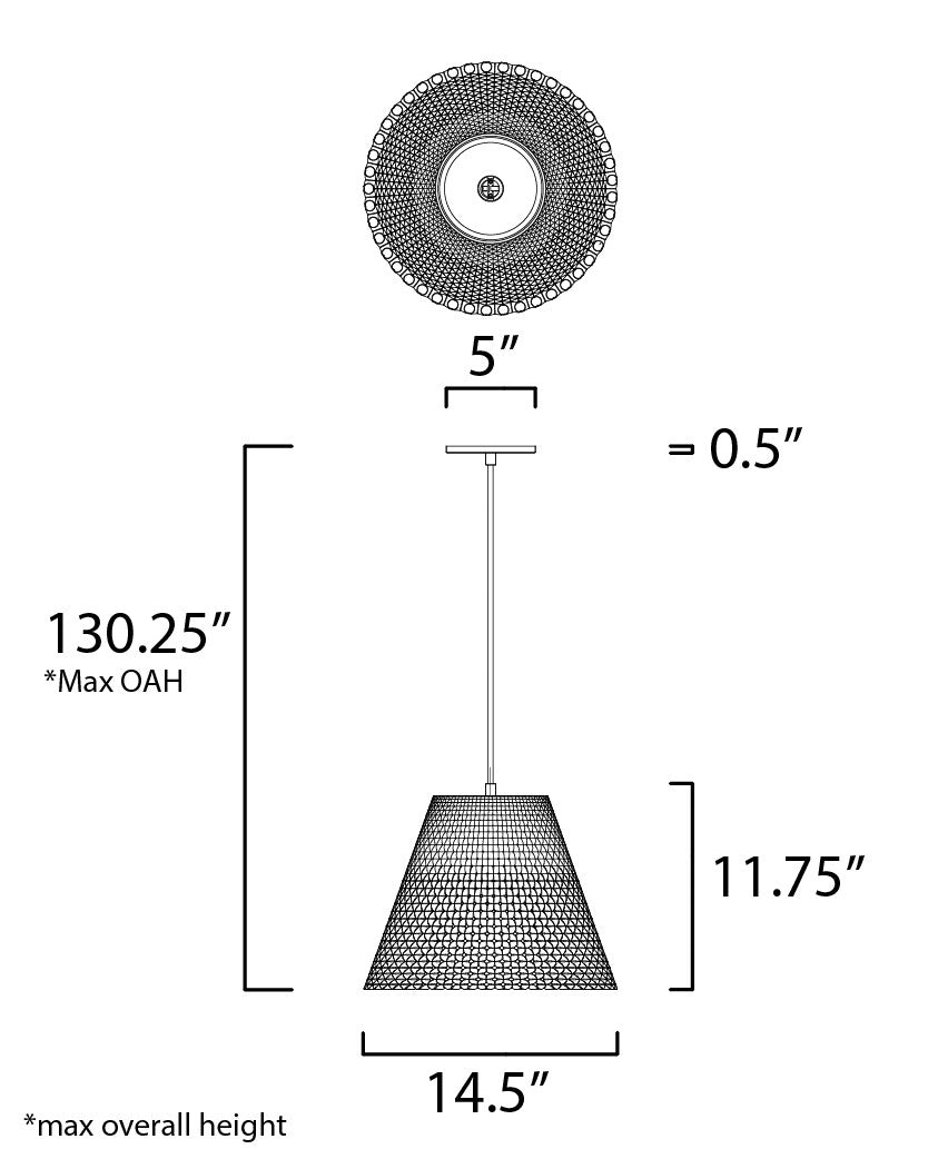 Maxim Woven 1-Light Plaster Pendant in White 10145WT