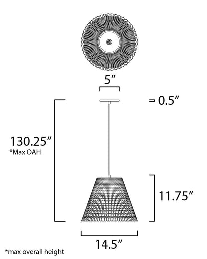 Maxim Woven 1-Light Plaster Pendant in White 10145WT