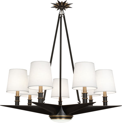 Robert Abbey Cosmos Chandelier in Deep Patina Bronze Finish with Warm Brass Accents 1018