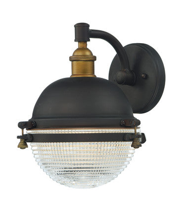 Maxim Portside 10" Outdoor Wall Sconce in Oil Rubbed Bronze / Antique Brass 10182OIAB