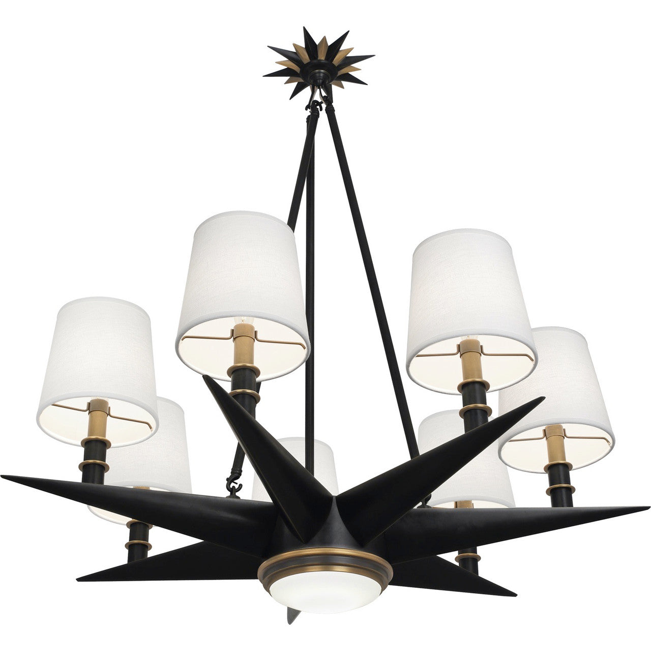 Robert Abbey Cosmos Chandelier in Deep Patina Bronze Finish with Warm Brass Accents 1018