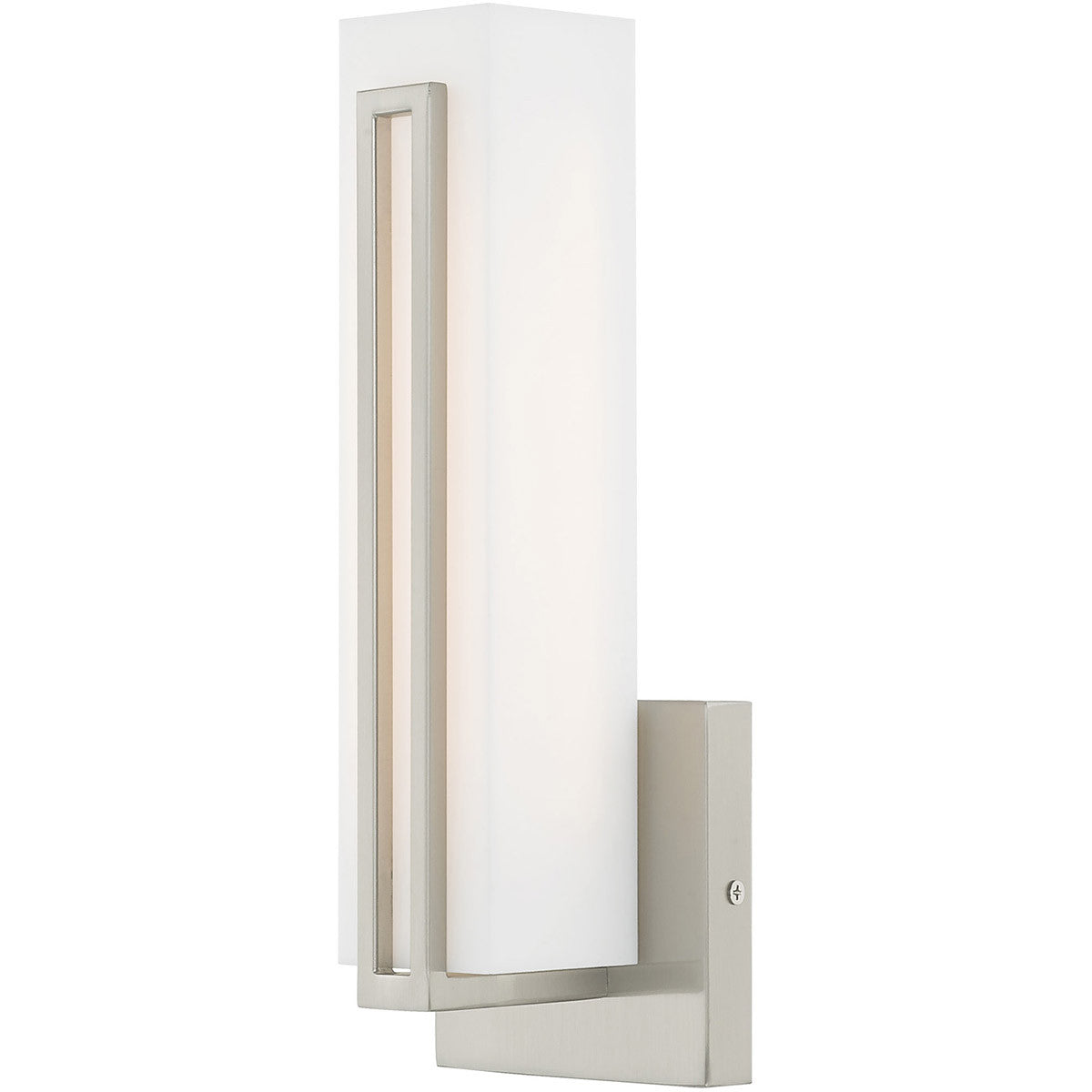 Livex Lighting Fulton Collection 10W LED Brushed Nickel ADA Wall Sconce in Brushed Nickel 10190-91