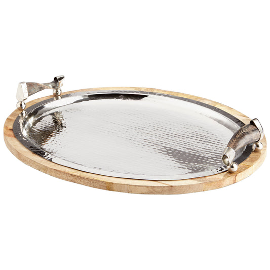 Cyan Design Cornet Tray in Natural And Polished Nickel 10193