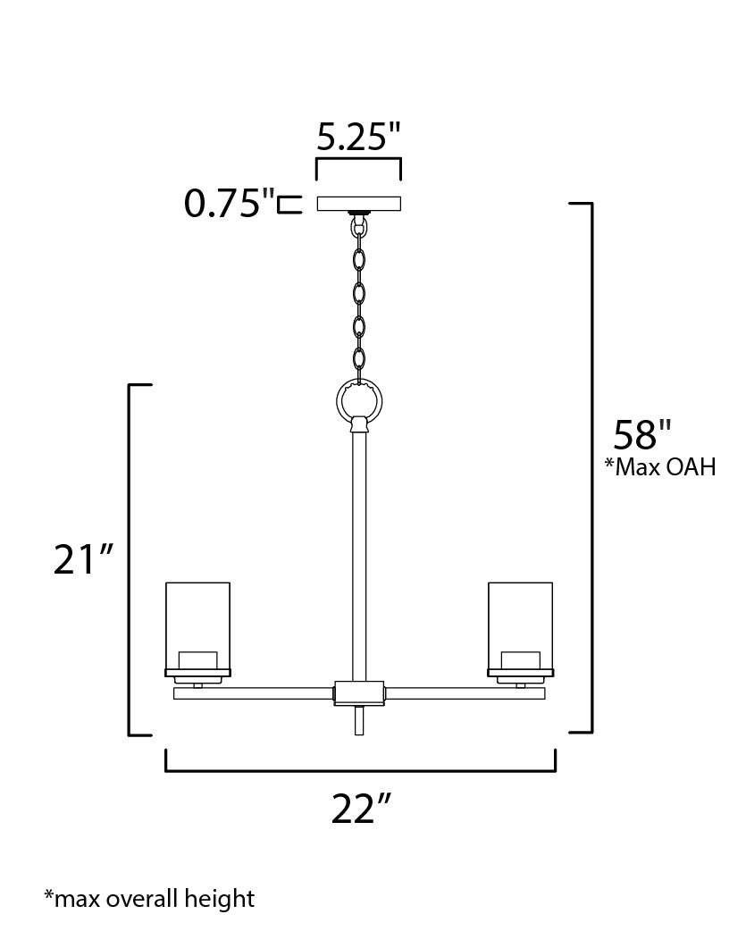 Maxim Corona 5-Light Chandelier in Black 10205CLBK