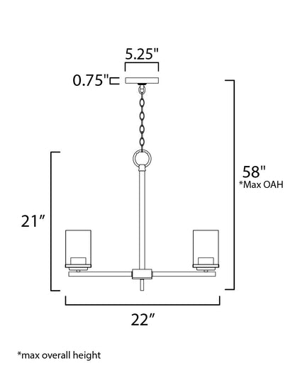 Maxim Corona 5-Light Chandelier in Black 10205CLBK