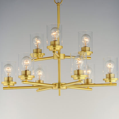 Maxim Corona 9-Light Chandelier in Satin Brass 10206CLSBR