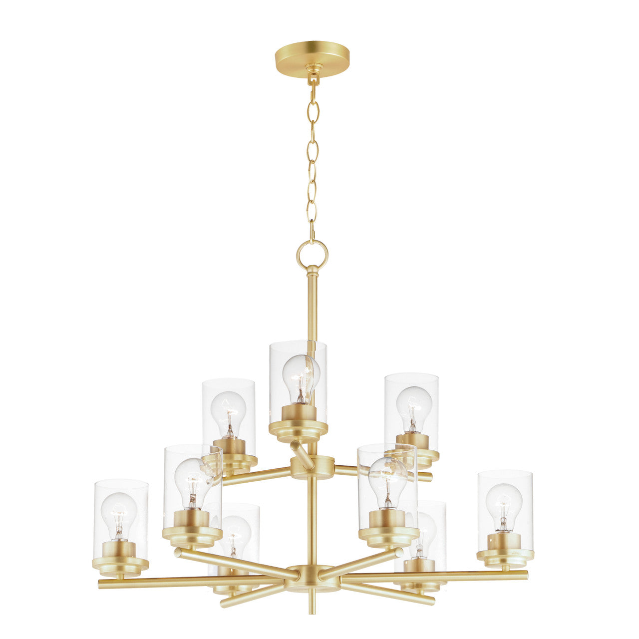 Maxim Corona 9-Light Chandelier in Satin Brass 10206CLSBR