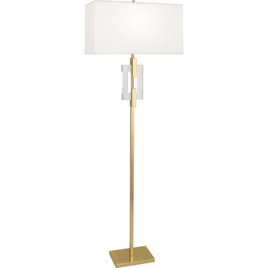 Robert Abbey  Lincoln Floor Lamp in Modern Brass Finish with Crystal Accents 1020