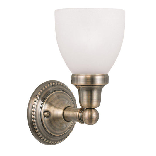 Livex Lighting Classic Collection 1 Light Antique Brass Bath Light in Antique Brass 1021-01