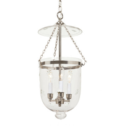 JVI Designs Medium Bell Jar Lantern With Star Glass in Polished Nickel 1021-15