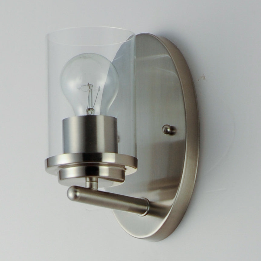 Maxim Corona 1-Light Wall Sconce in Satin Nickel 10211CLSN