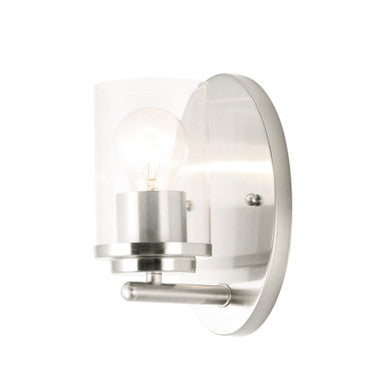 Maxim Corona 1-Light Wall Sconce in Satin Nickel 10211CLSN