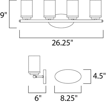 Maxim Corona 4-Light Bath Vanity in Black 10214CLBK