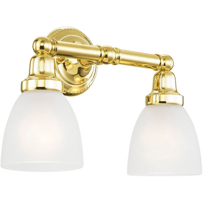 Livex Lighting Classic Collection 2 Light Polished Brass Bath Light in Polished Brass 1022-02