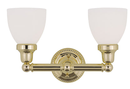 Livex Lighting Classic Collection 2 Light Polished Brass Bath Light in Polished Brass 1022-02