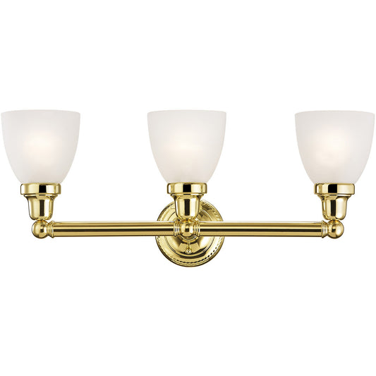 Livex Lighting Classic Collection 3 Light Polished Brass Bath Light in Polished Brass 1023-02