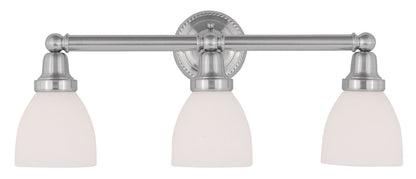 Livex Lighting Classic Collection 3 Light Brushed Nickel Bath Light in Brushed Nickel 1023-91