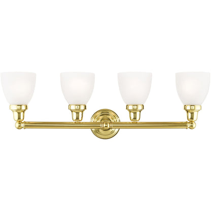 Livex Lighting Classic Collection 4 Light Polished Brass Bath Light in Polished Brass 1024-02