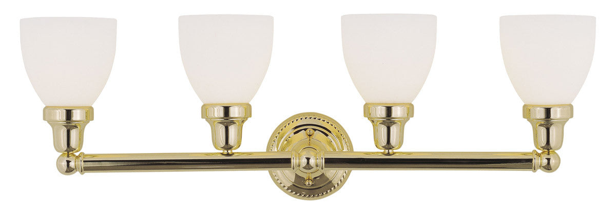 Livex Lighting Classic Collection 4 Light Polished Brass Bath Light in Polished Brass 1024-02