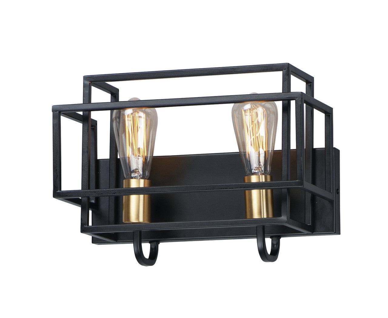 Maxim Liner 2-Light Bath Vanity in Black / Satin Brass 10242BKSBR