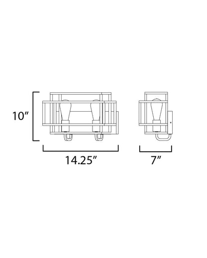 Maxim Liner 2-Light Bath Vanity in Black / Satin Brass 10242BKSBR