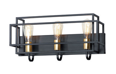 Maxim Liner 3-Light Bath Vanity in Black / Satin Brass 10243BKSBR