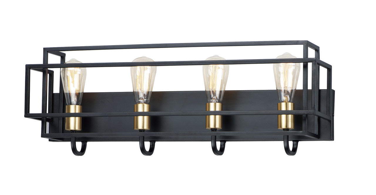 Maxim Liner 4-Light Bath Vanity in Black / Satin Brass 10244BKSBR