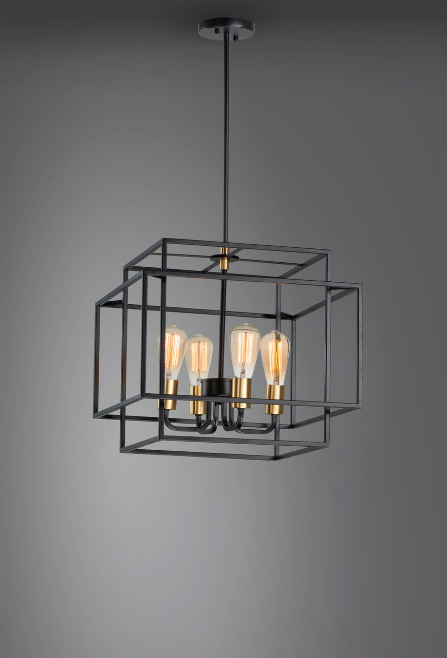 Maxim Liner 4-Light Pendant in Black / Satin Brass 10247BKSBR