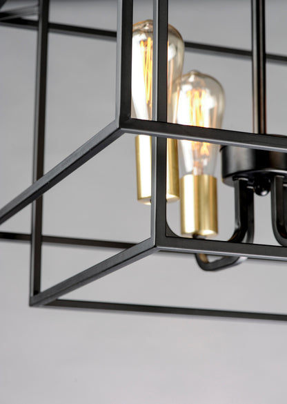 Maxim Liner 4-Light Pendant in Black / Satin Brass 10247BKSBR