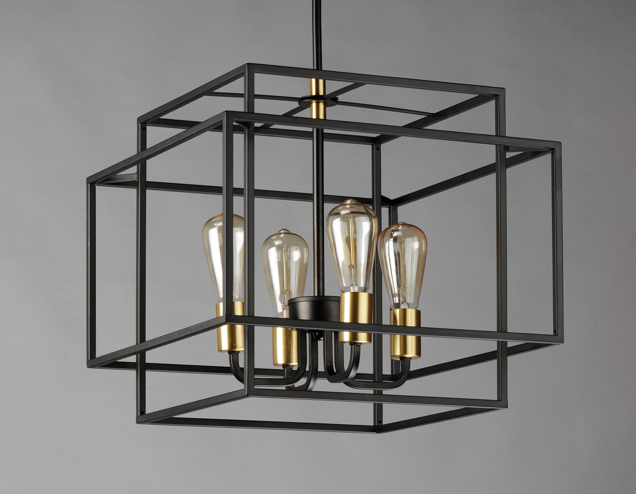 Maxim Liner 4-Light Pendant in Black / Satin Brass 10247BKSBR