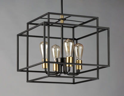 Maxim Liner 4-Light Pendant in Black / Satin Brass 10247BKSBR