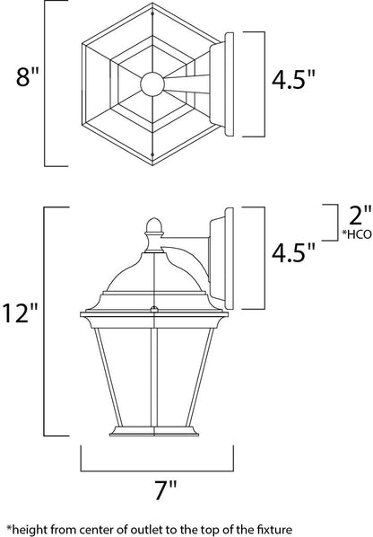 Maxim Builder Cast 1-Light Outdoor Wall Lantern in Rust Patina 1024RP