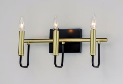 Maxim Sullivan 3-Light Bath Vanity in Black / Gold 10253BKGLD