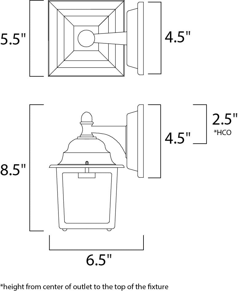 Maxim Builder Cast 1-Light Outdoor Wall Lantern in Black 1025BK